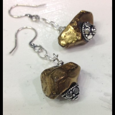Chained Nugget Earrings